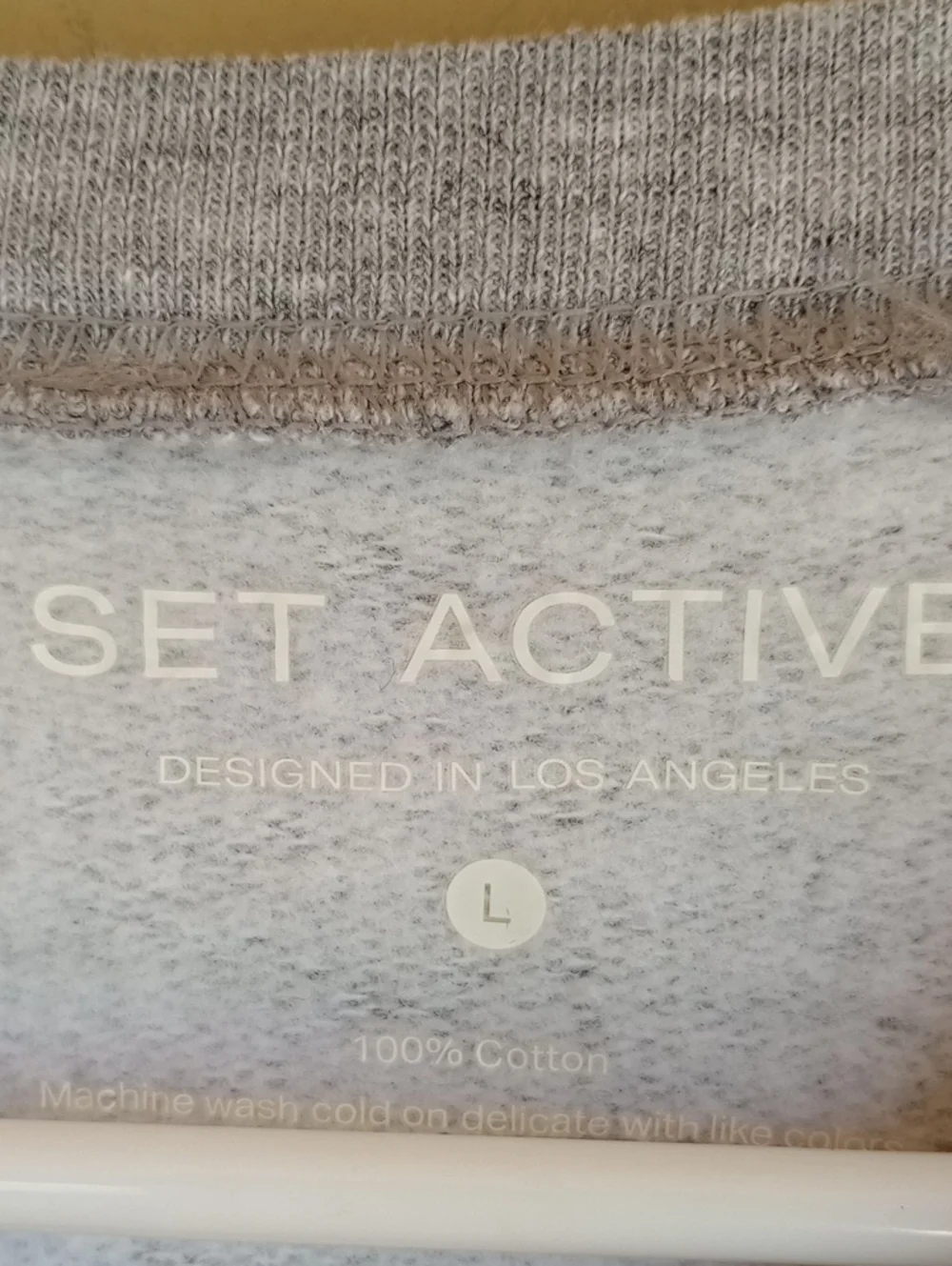 Set Active Crew Neck Gray Basic Comfort Workout Athletic Sweatshirt Size L